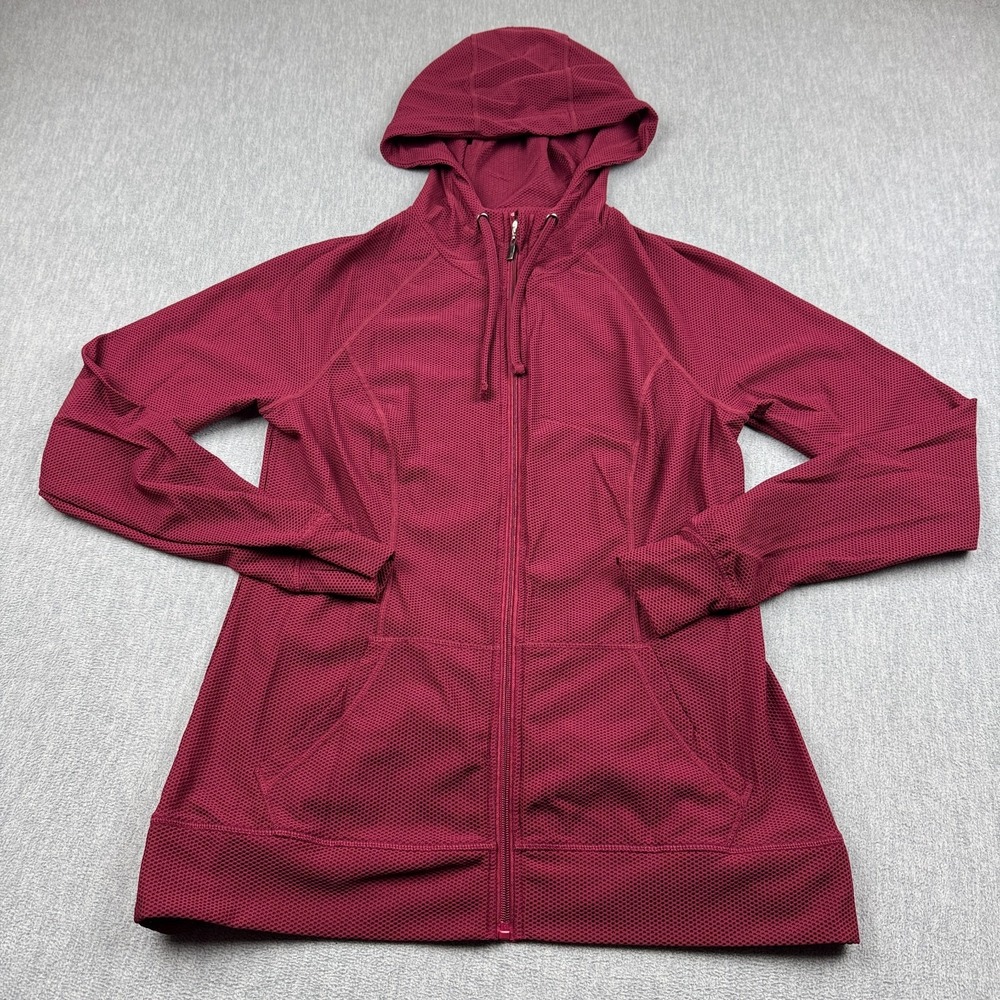 Torrid Active Hoodie Womens 00 Red Waffle Knit Full‎ Zip Sweatshirt Active Gym